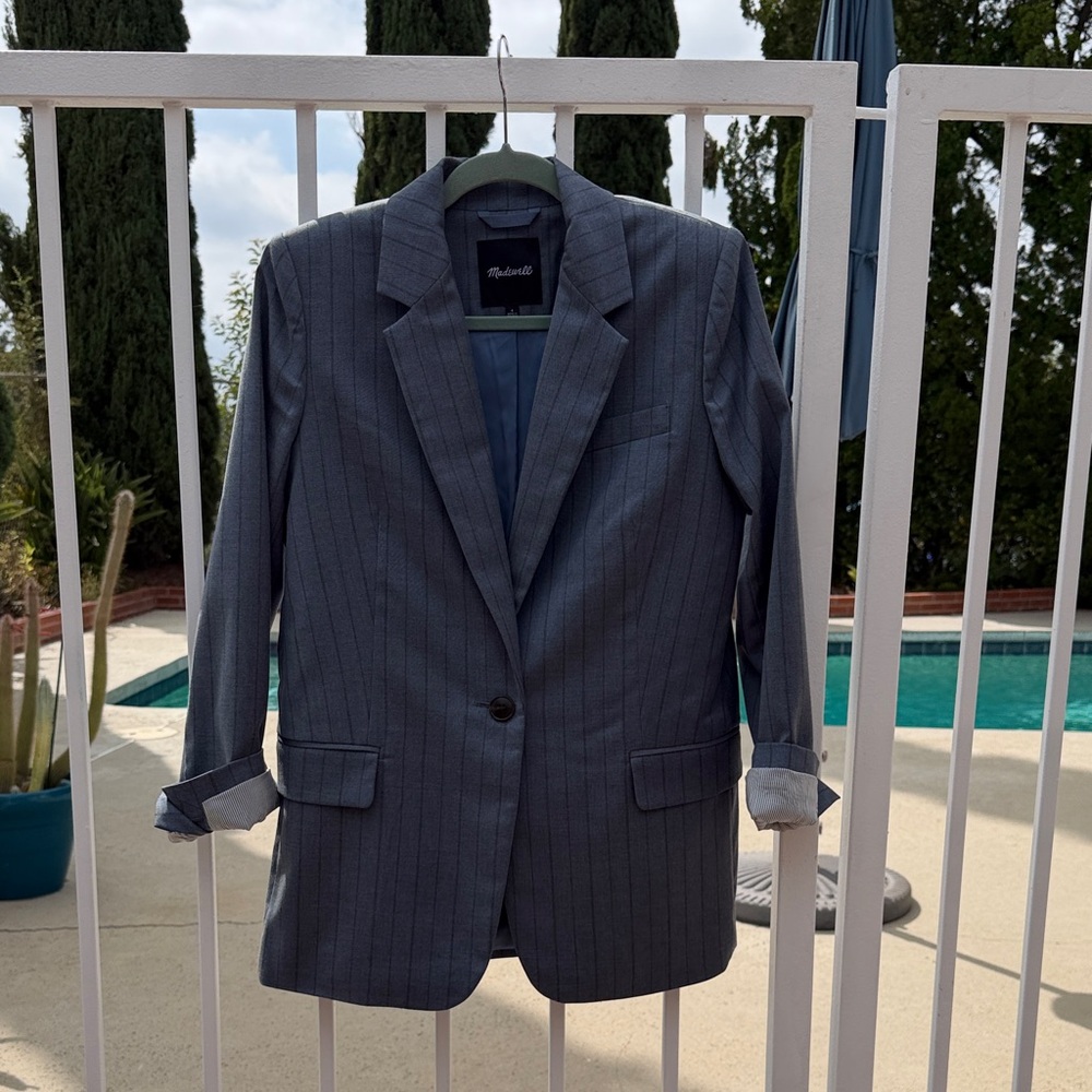 Madewell Tailored women’s  blue Pinstripe Blazer - Gray
